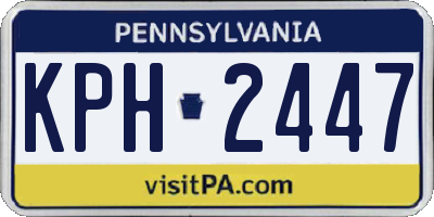PA license plate KPH2447