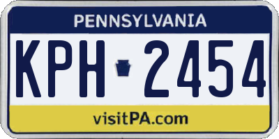PA license plate KPH2454