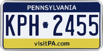 PA license plate KPH2455