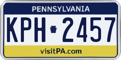 PA license plate KPH2457