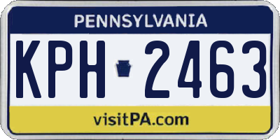 PA license plate KPH2463