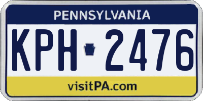 PA license plate KPH2476