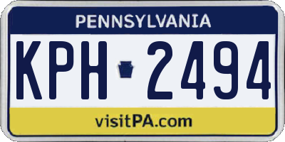 PA license plate KPH2494