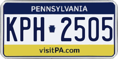 PA license plate KPH2505