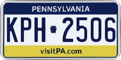 PA license plate KPH2506