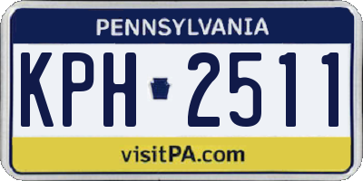 PA license plate KPH2511