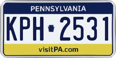 PA license plate KPH2531