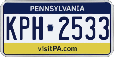 PA license plate KPH2533