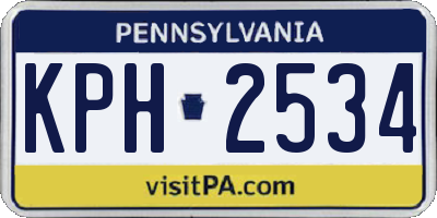 PA license plate KPH2534