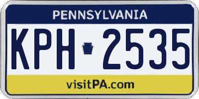 PA license plate KPH2535