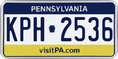 PA license plate KPH2536