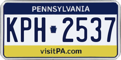 PA license plate KPH2537