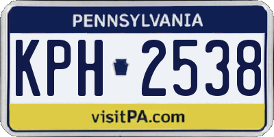 PA license plate KPH2538