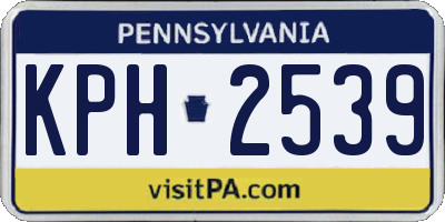 PA license plate KPH2539