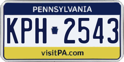PA license plate KPH2543