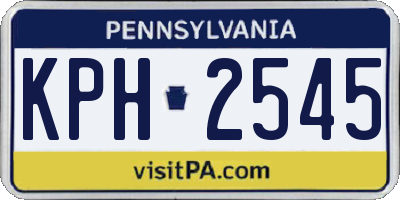 PA license plate KPH2545