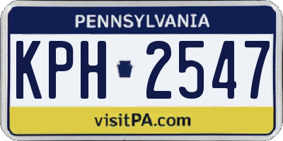 PA license plate KPH2547