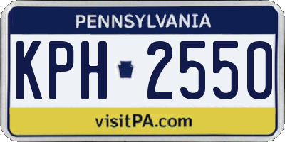 PA license plate KPH2550