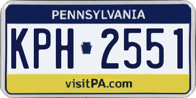 PA license plate KPH2551