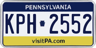 PA license plate KPH2552