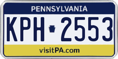PA license plate KPH2553