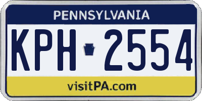 PA license plate KPH2554