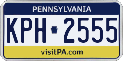 PA license plate KPH2555