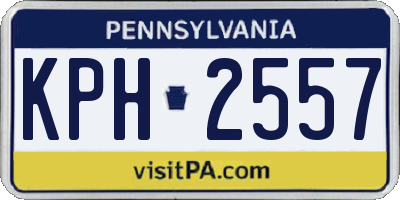 PA license plate KPH2557