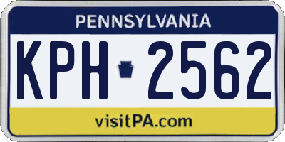PA license plate KPH2562