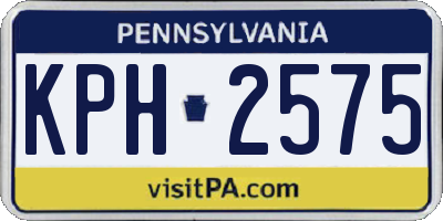 PA license plate KPH2575