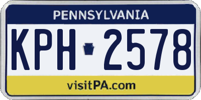 PA license plate KPH2578