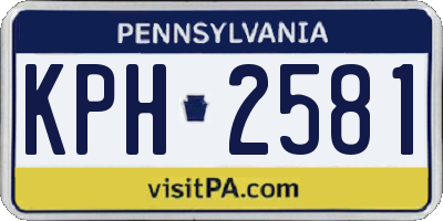 PA license plate KPH2581