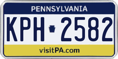 PA license plate KPH2582
