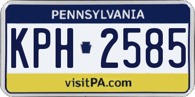 PA license plate KPH2585