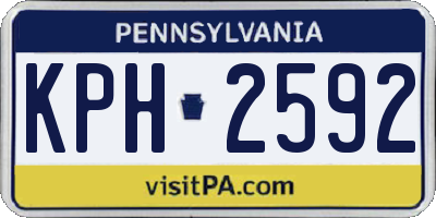 PA license plate KPH2592