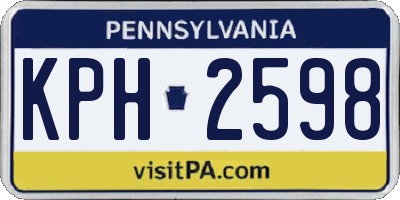 PA license plate KPH2598