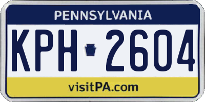 PA license plate KPH2604