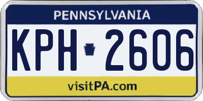 PA license plate KPH2606