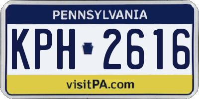 PA license plate KPH2616