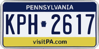 PA license plate KPH2617