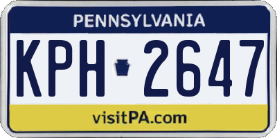 PA license plate KPH2647
