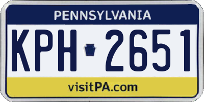 PA license plate KPH2651