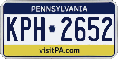 PA license plate KPH2652