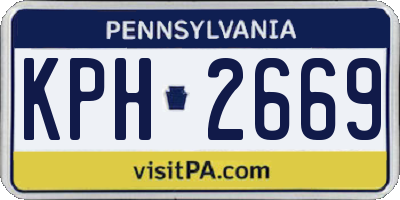 PA license plate KPH2669