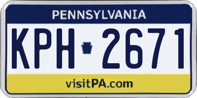 PA license plate KPH2671