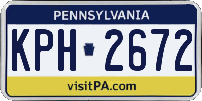 PA license plate KPH2672