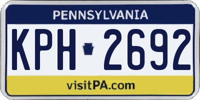 PA license plate KPH2692