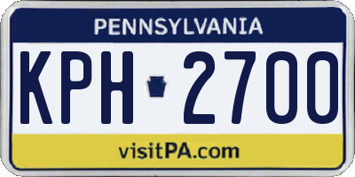 PA license plate KPH2700