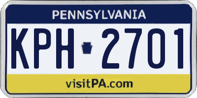 PA license plate KPH2701