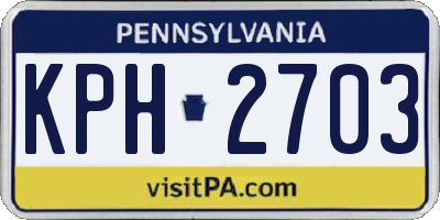 PA license plate KPH2703